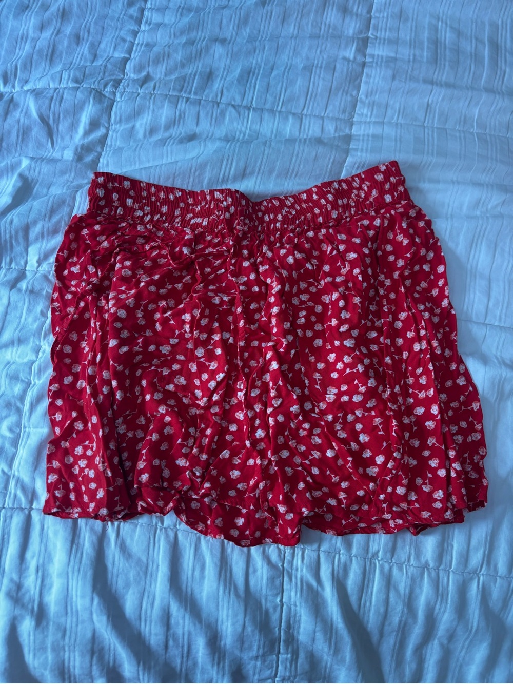 Red Floral Roxy Mini skirt